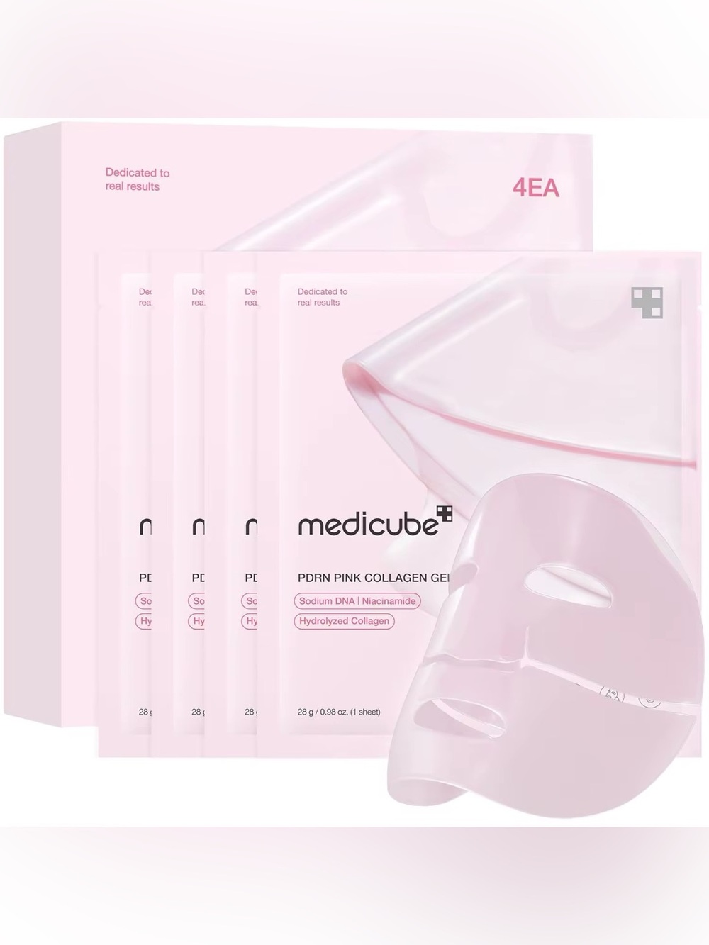 Medicube PDRN Pink Collagen Gel Face Mask – Hydrating Pink Sheet (4 Pack)